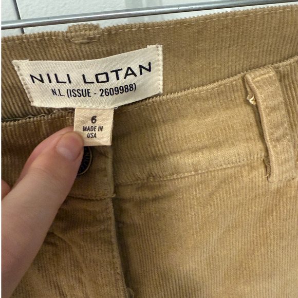NEW! Nili Lotan 6 Celia Bootcut CORDUROY Pants Mid Rise Bootcut Camel Tan - Picture 5 of 9